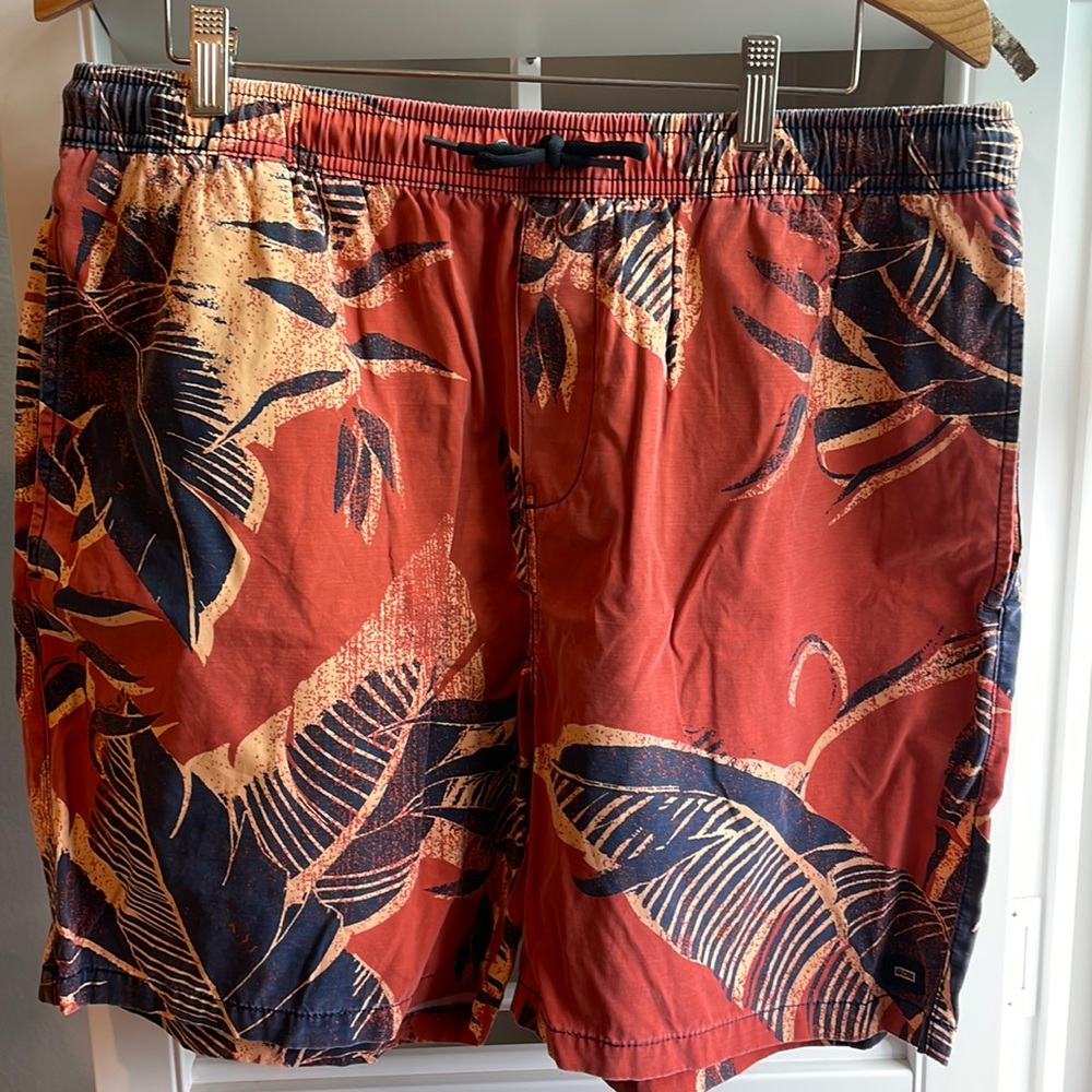 Globe Intl burnt orange swim trunks 36
